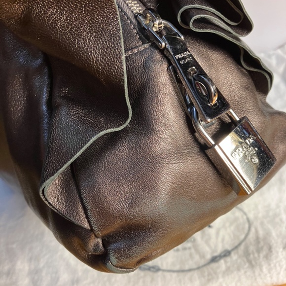 Authentic PRADA BAULETTO Purse Colour CACAO Mordore BL0542 Rare w/ Certificate - Picture 8 of 16